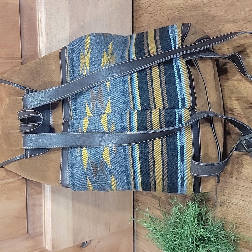 Handmade Leather & Wool Backpack - Picture 7 of 14